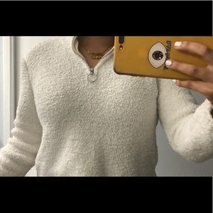 Kendall & Kylie cropped fuzzy shirt